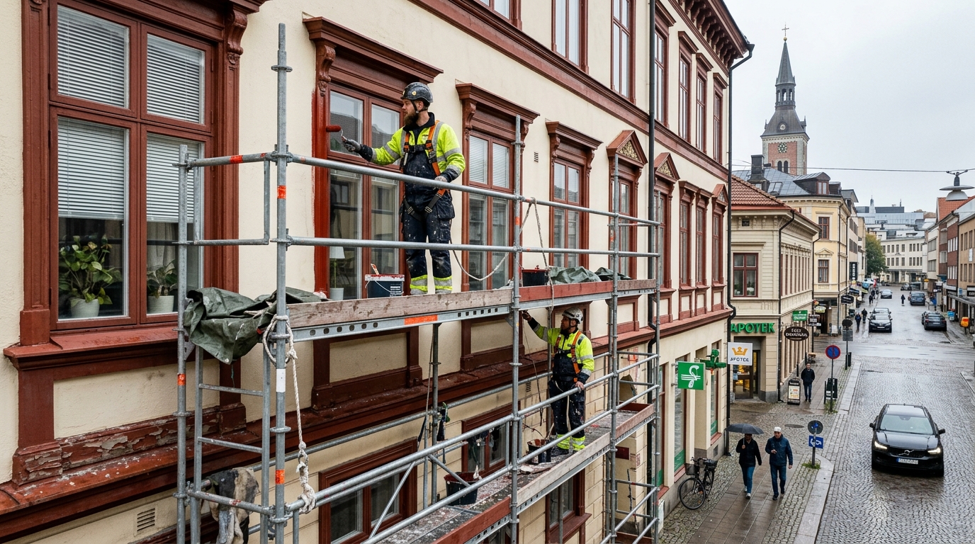 Certifierad målare arbetar i Borås