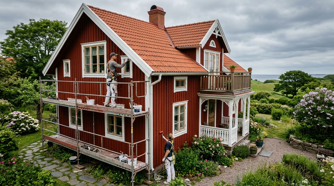 Certifierad målare arbetar i Halmstad