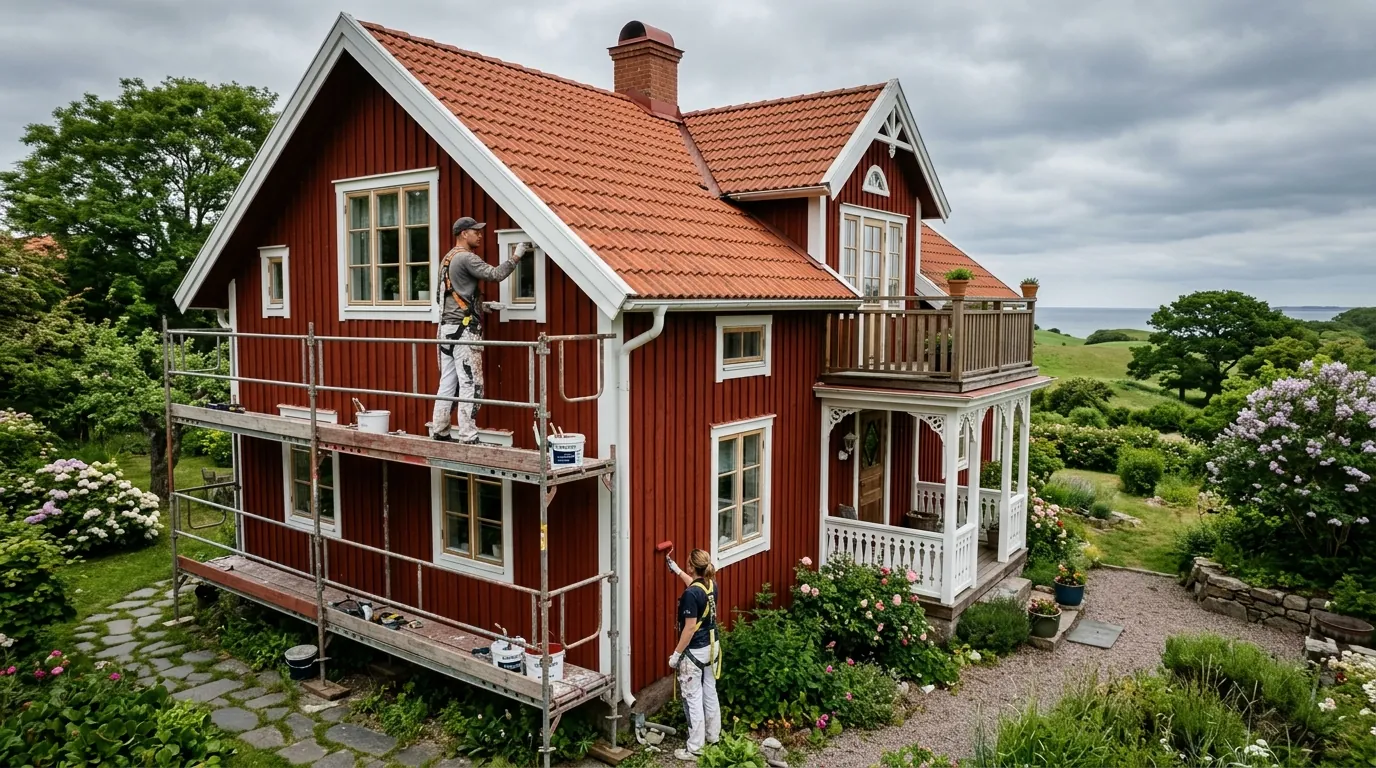 Certifierad målare arbetar i Halmstad