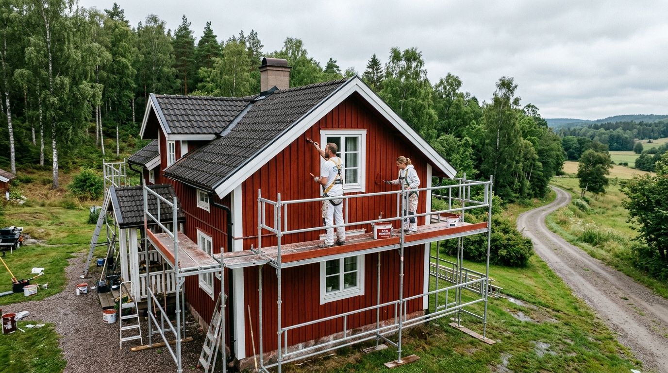 Certifierad målare arbetar i Härryda