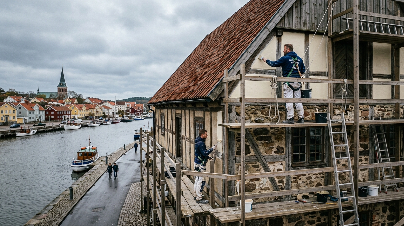 Certifierad målare arbetar i Kungälv