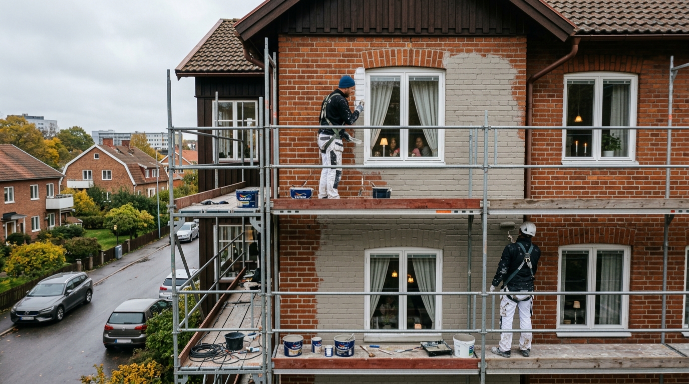 Certifierad målare arbetar i Mölndal
