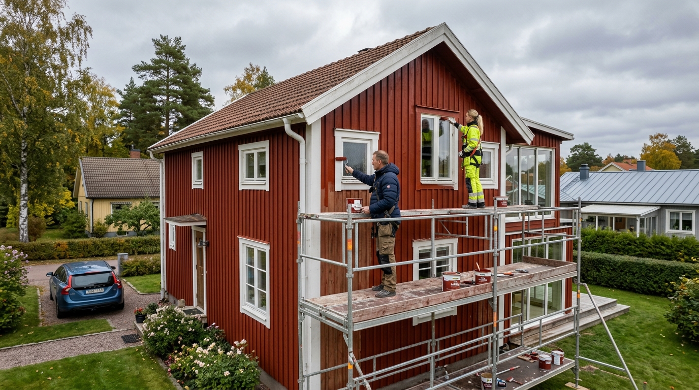 Certifierad målare arbetar i Skövde