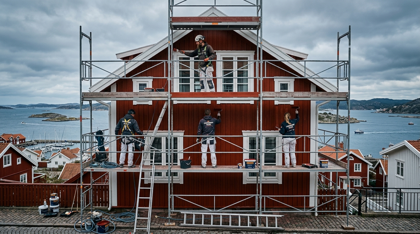 Certifierad målare arbetar i Stenungsund