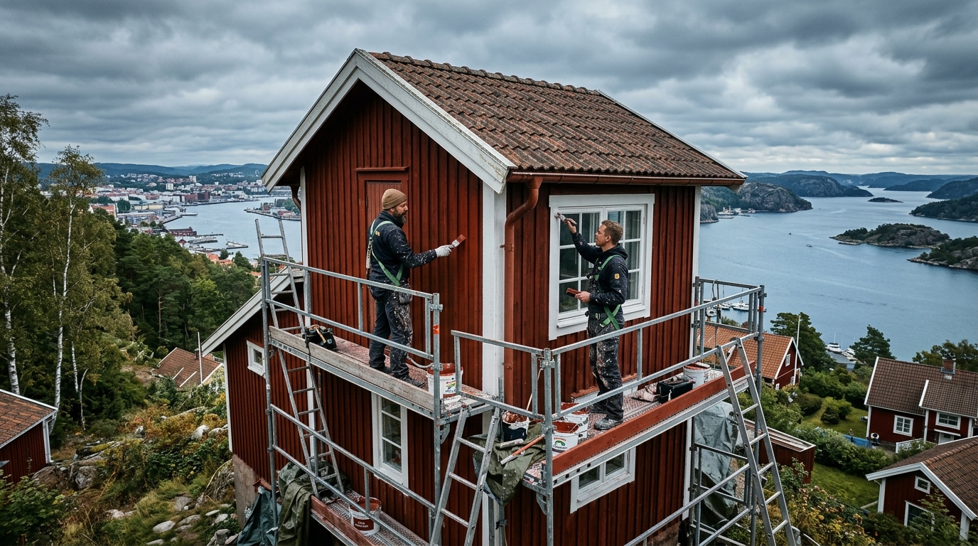 Certifierad målare arbetar i Uddevalla