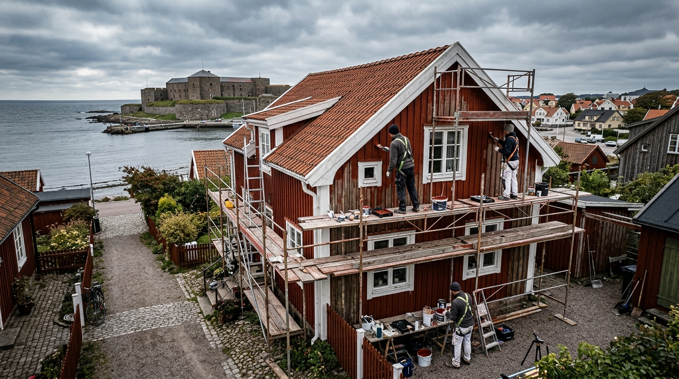 Certifierad målare arbetar i Varberg