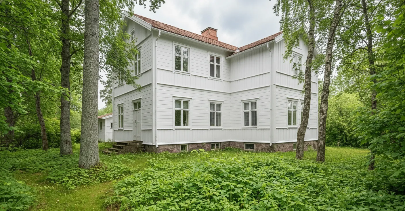 Efter – Villa i Mölndal – från sliten rödfärg till vit träfasad