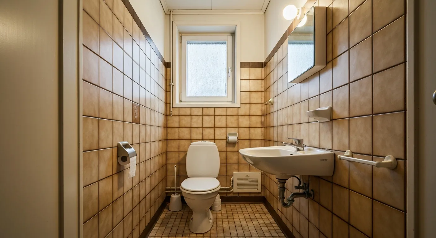 Före – Badrum i Majorna – 70-tal renoverat till modernt skandinavisk stil