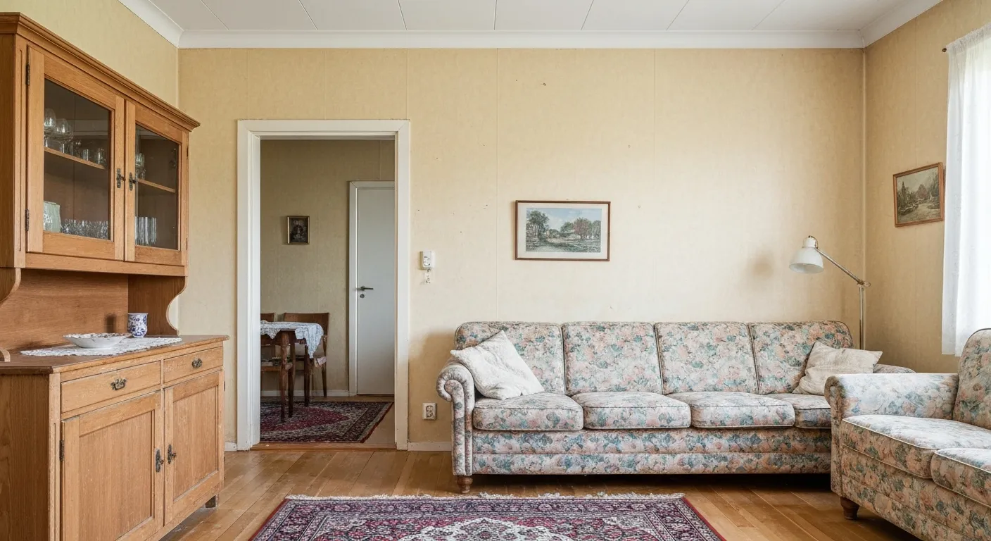 Före – Bottenvåning i Partille – modern Skandinavisk färgsättning